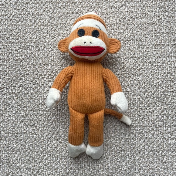 TY Beanie Babies Socks the Sock  Monkey Brown with Hat - Picture 1 of 3
